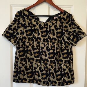 Anthropologie Hutch Metallic Leopard Print Top Size Small